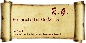 Rothschild Gréta névjegykártya